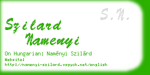 szilard namenyi business card