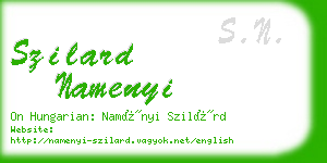 szilard namenyi business card